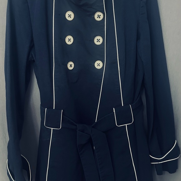 Merona jacket. Large. Navy blue. White trim. White buttons with gold trim. - Picture 3 of 7